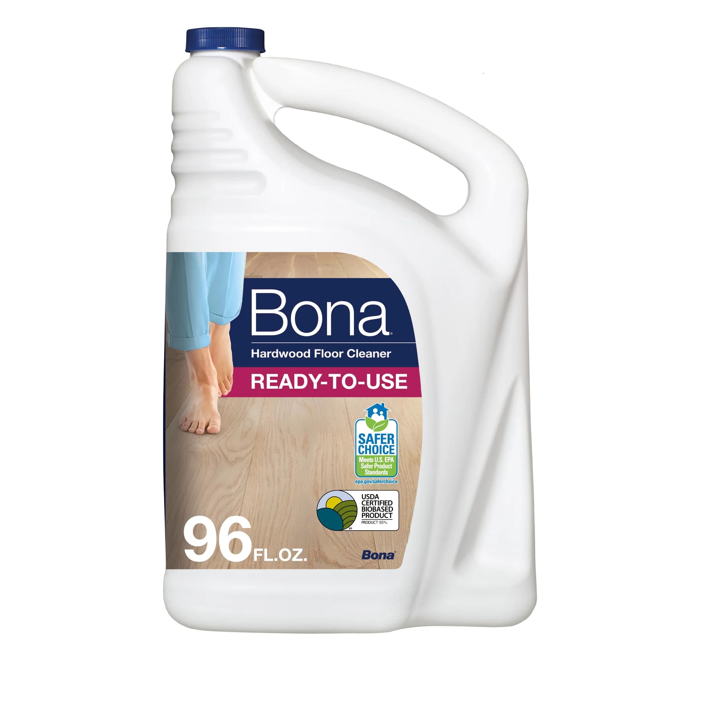 Bona Hardwood Floor Cleaner Spray, 32 fl oz (946 ml) | Residue-Free Formula for Spotless Shine — Unscented / 96 Fl Oz