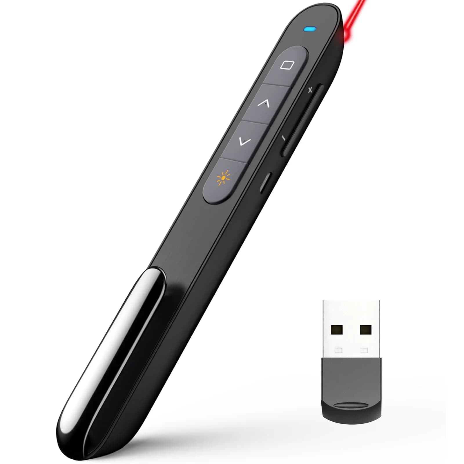 Norwii N76 Rechargeable Presentation Clicker with Laser Pointer & Customizable Buttons, 328ft Range | Plug & Play for PowerPoint, Keynote, Google Slides - main product image