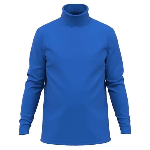 Maks Men's 100% Cotton Turtleneck Pullover Sweater Interlock Knit Warm Blue | Regular Fit, Soft & Breathable thumbnail 1