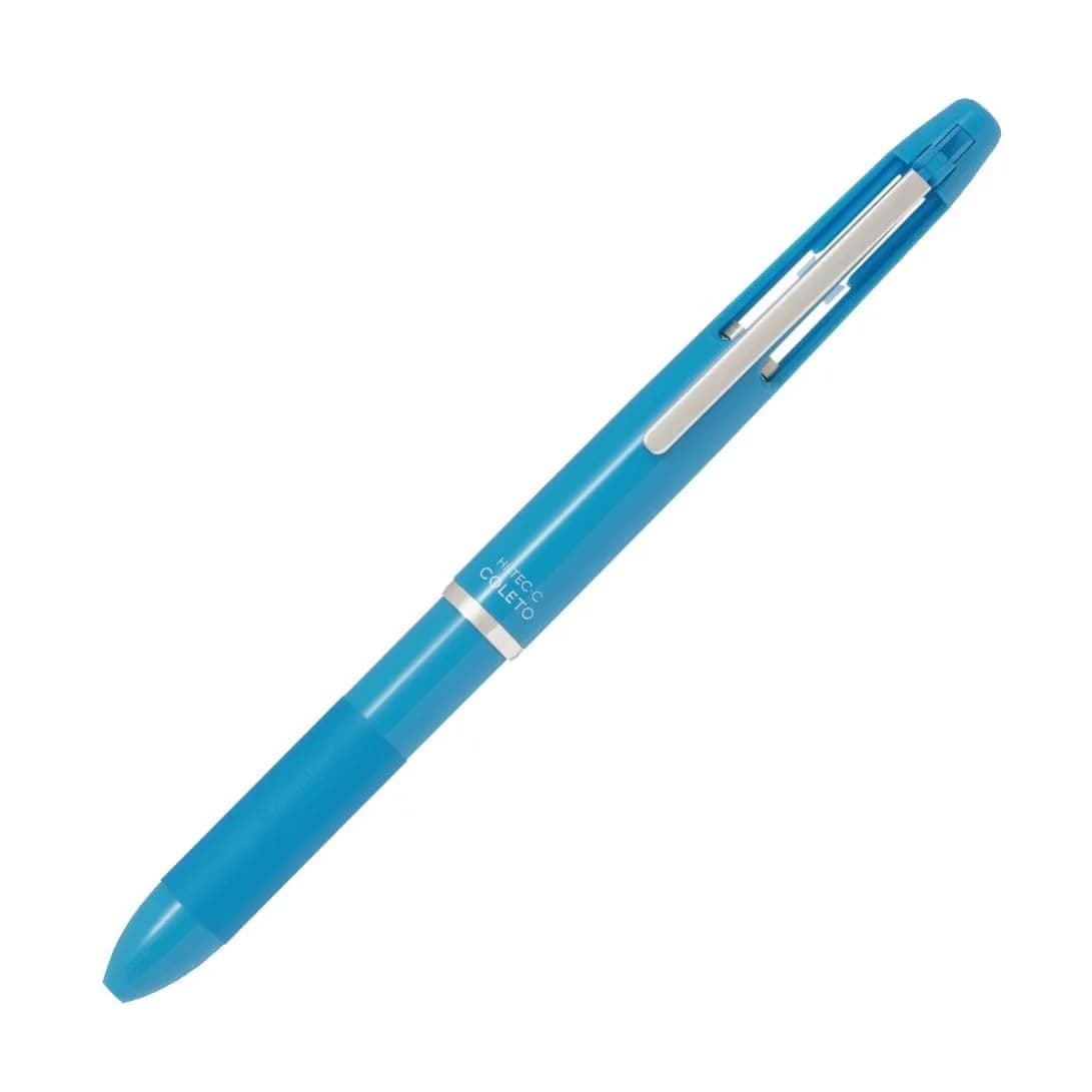Pilot Multi-Pen Body, Hi-Tec-C Coleto 500, Light Blue Body | Customizable Multi Pen with 15 Refill Colors — Light Blue