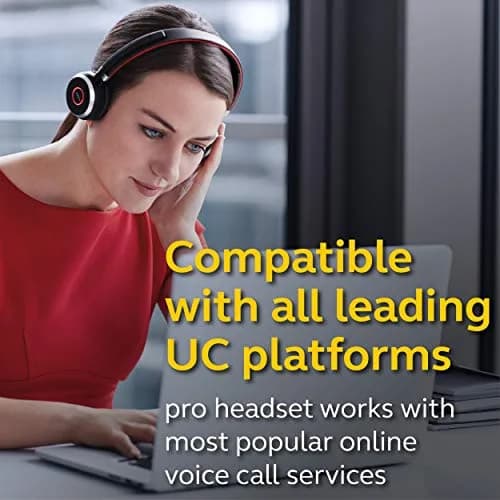Jabra Evolve 65 UC Wireless Headset, Stereo – Industry-Leading Wireless Performance, Passive Noise Cancellation, All Day Battery thumbnail 5
