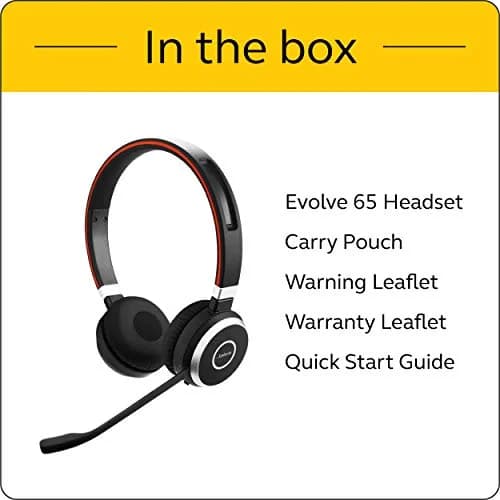Jabra Evolve 65 UC Wireless Headset, Stereo – Industry-Leading Wireless Performance, Passive Noise Cancellation, All Day Battery thumbnail 6