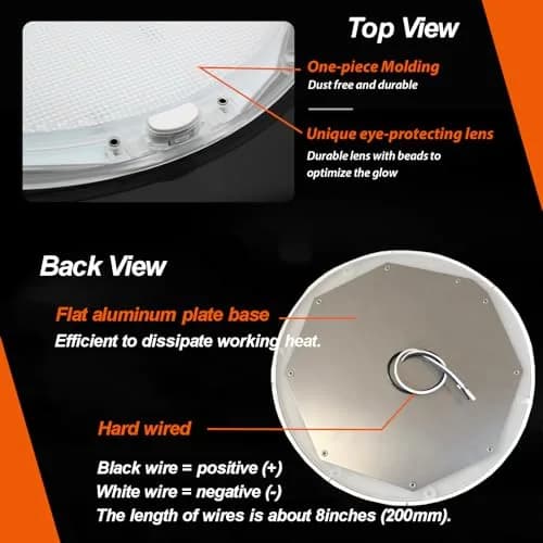 Dream lighting 12V Ceiling Light for RV & Boat | Dimmable LED Round Fixture 8.5 inch with Memory Function thumbnail 5