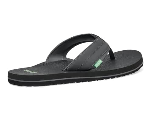 Sanuk Beer Cozy IV Mens Flip Flops - Memory Foam Beach Sandals, Charcoal, 11 | All-Day Comfort & Eco-Friendly thumbnail 6