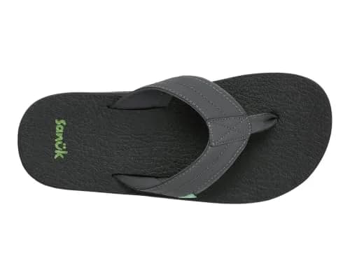 Sanuk Beer Cozy IV Mens Flip Flops - Memory Foam Beach Sandals, Charcoal, 11 | All-Day Comfort & Eco-Friendly thumbnail 8