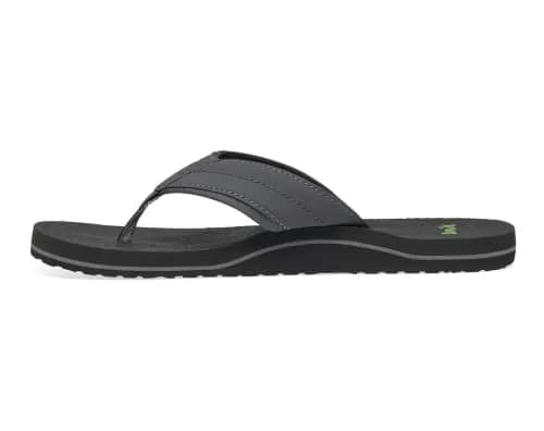 Sanuk Beer Cozy IV Mens Flip Flops - Memory Foam Beach Sandals, Charcoal, 11 | All-Day Comfort & Eco-Friendly thumbnail 5