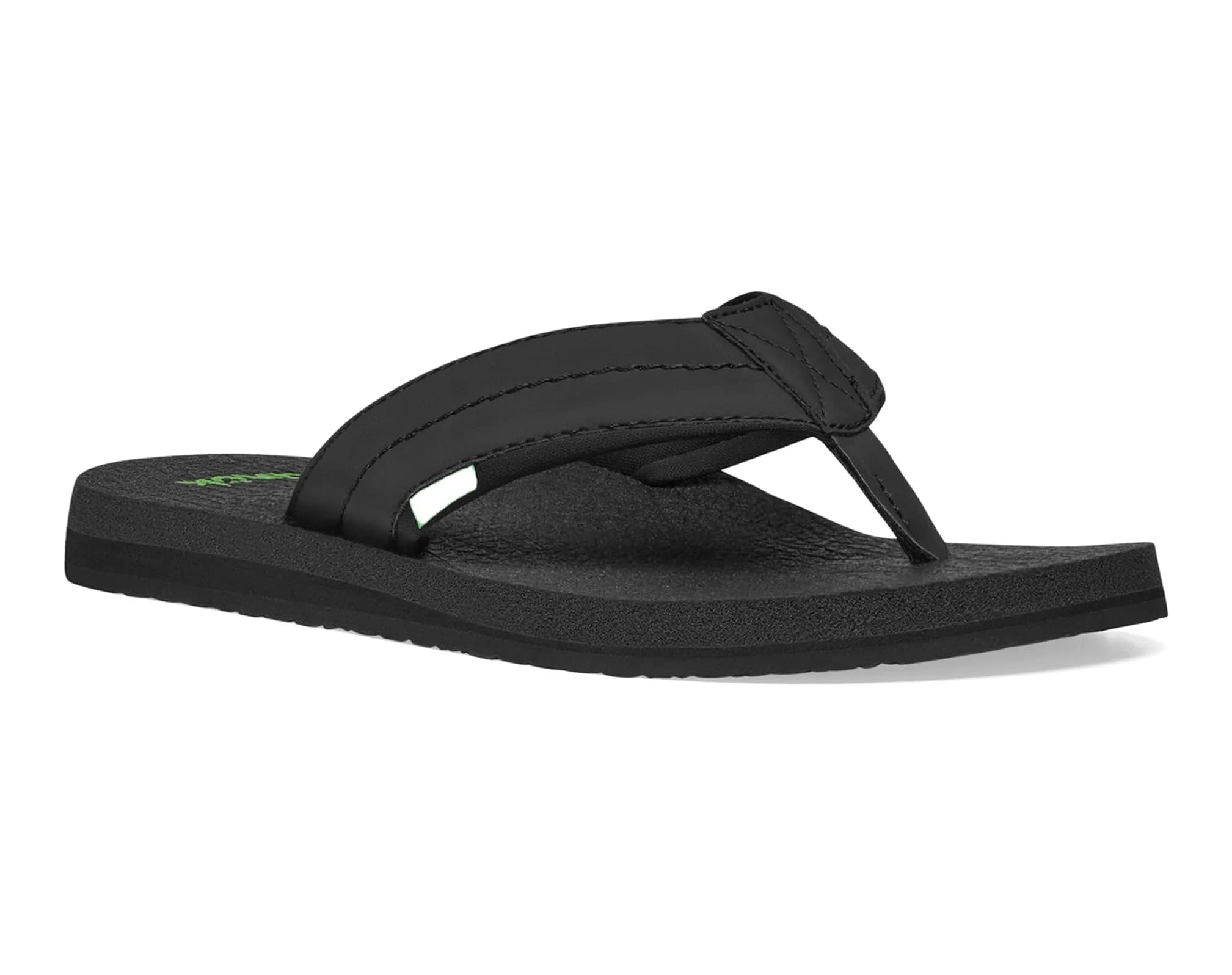 Sanuk Beer Cozy IV Mens Flip Flops - Memory Foam Beach Sandals, Black, 10 | All-Day Comfort & Eco-Friendly Style