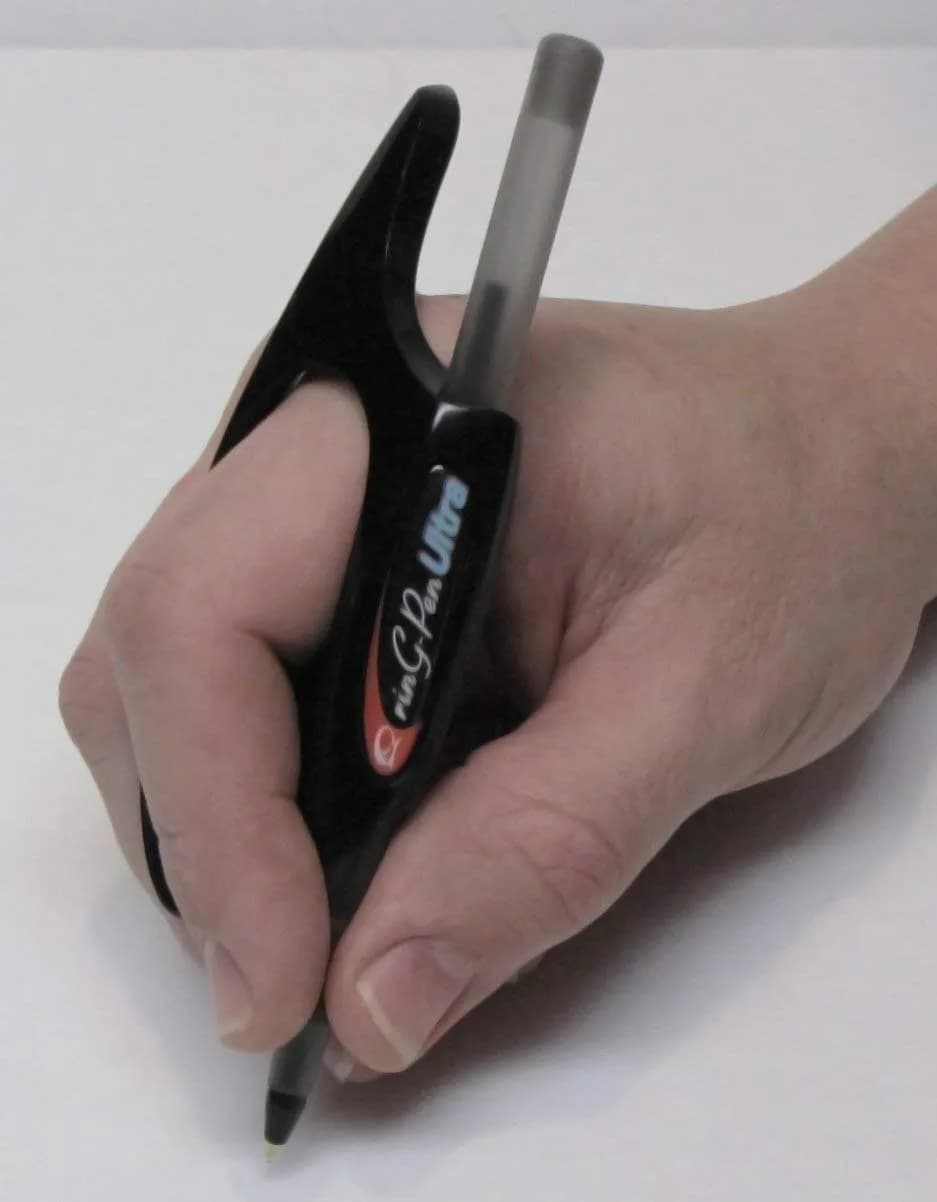 RinG-Pen Ultra Black Universal Grip Aid for Pens & Pencils, Large Size - main product image