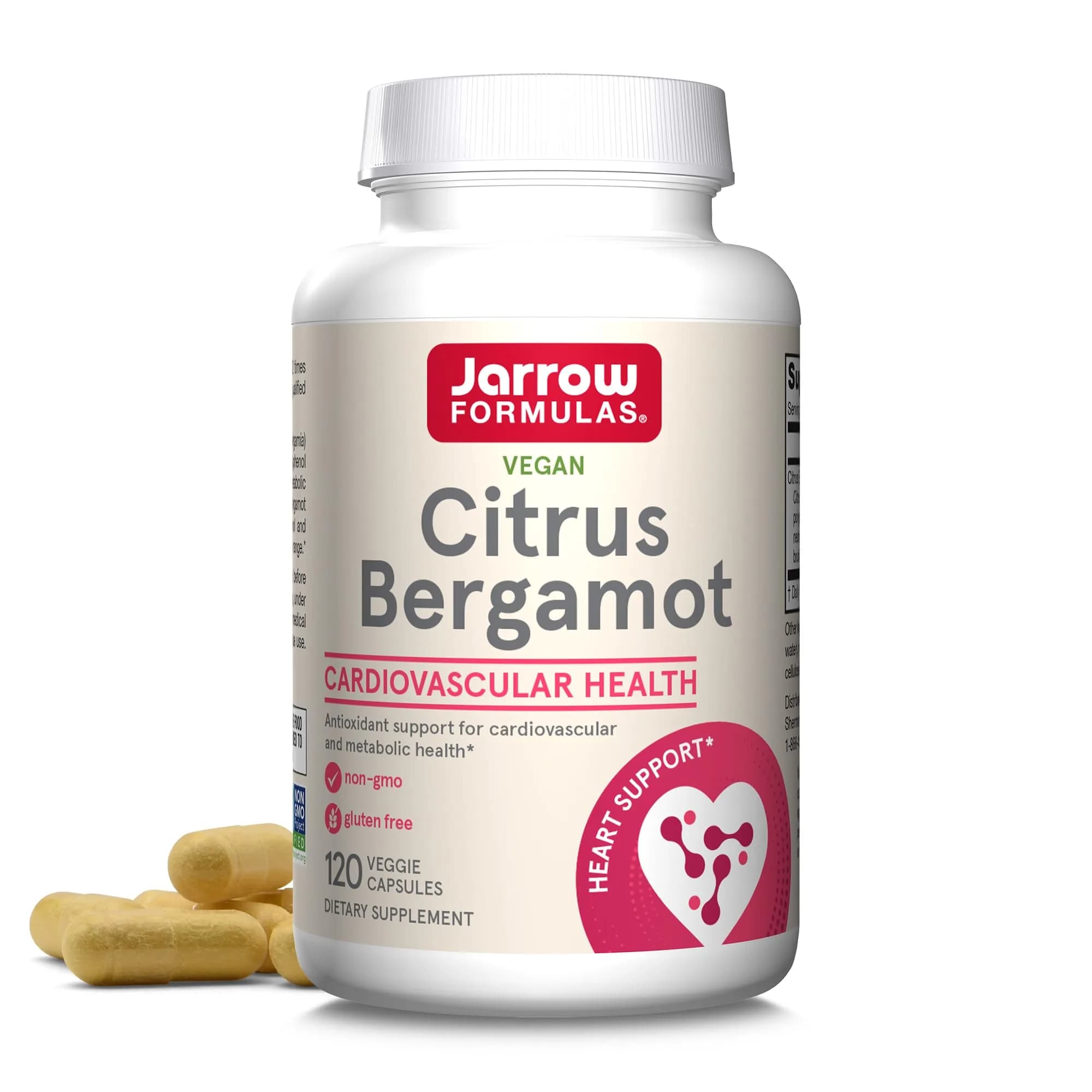 Jarrow Formulas Citrus Bergamot 500 mg Veggie Capsules | 120 Servings (Vegan, Gluten-Free) - main product image