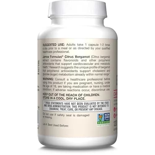 Jarrow Formulas Citrus Bergamot 500 mg Veggie Capsules | 120 Servings (Vegan, Gluten-Free) thumbnail 9