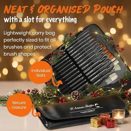 D'Artisan Shoppe Paint Brushes Maestro Series XV 15-piece Long Handle Set | Professional Acrylic Oil Watercolor thumbnail 6