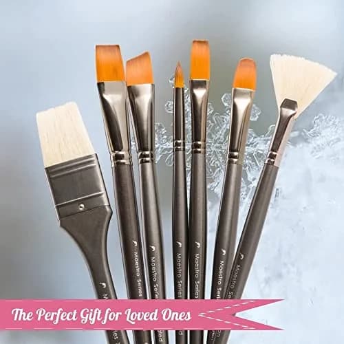 D'Artisan Shoppe Paint Brushes Maestro Series XV 15-piece Long Handle Set | Professional Acrylic Oil Watercolor thumbnail 9