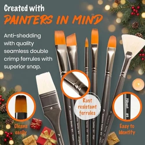 D'Artisan Shoppe Paint Brushes Maestro Series XV 15-piece Long Handle Set | Professional Acrylic Oil Watercolor thumbnail 3