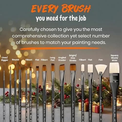 D'Artisan Shoppe Paint Brushes Maestro Series XV 15-piece Long Handle Set | Professional Acrylic Oil Watercolor thumbnail 4