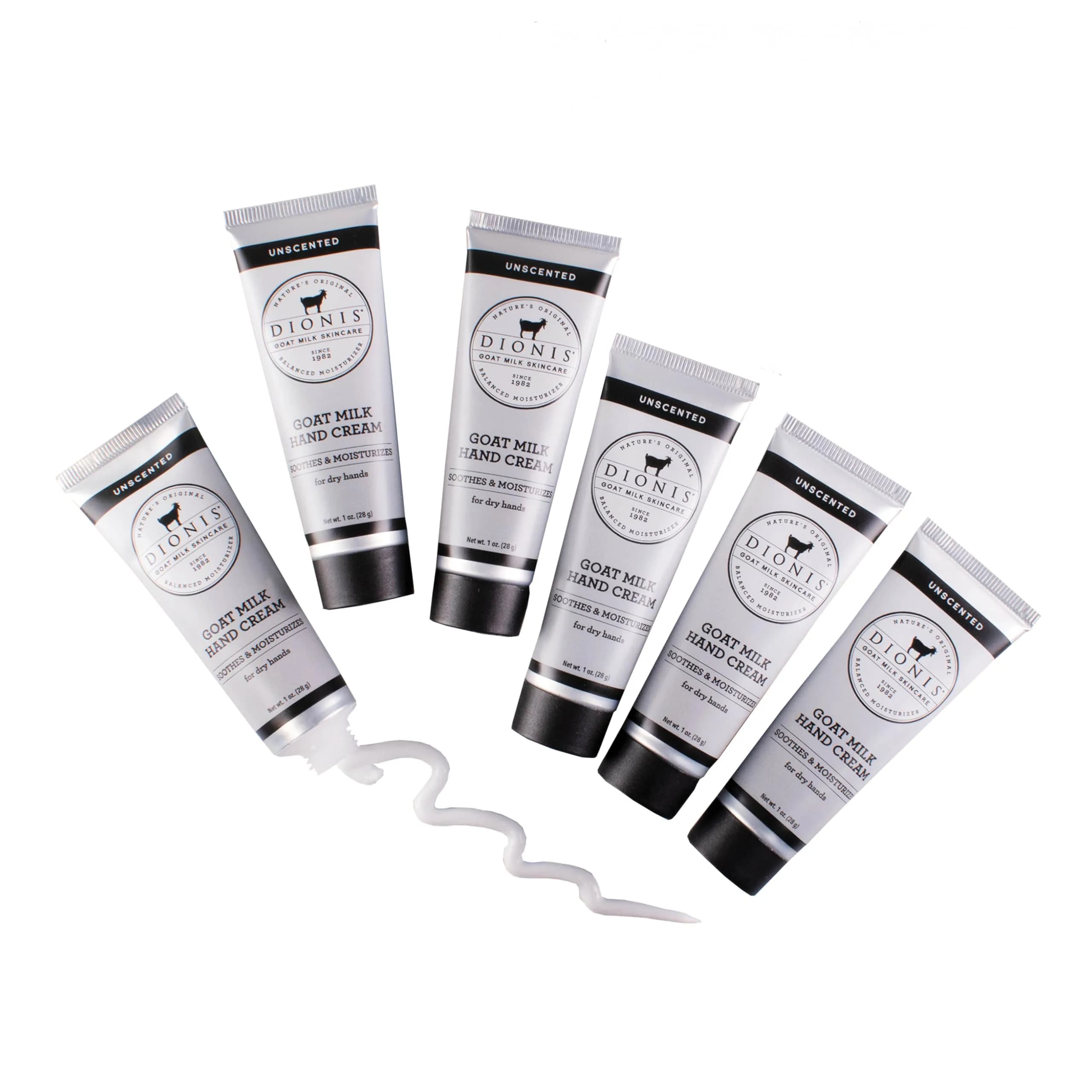 Dionis Goat Milk Hand Cream Unscented 1 oz (29.57 ml) 6-Pack | Nourishes Dry, Cracked Hands - main product image