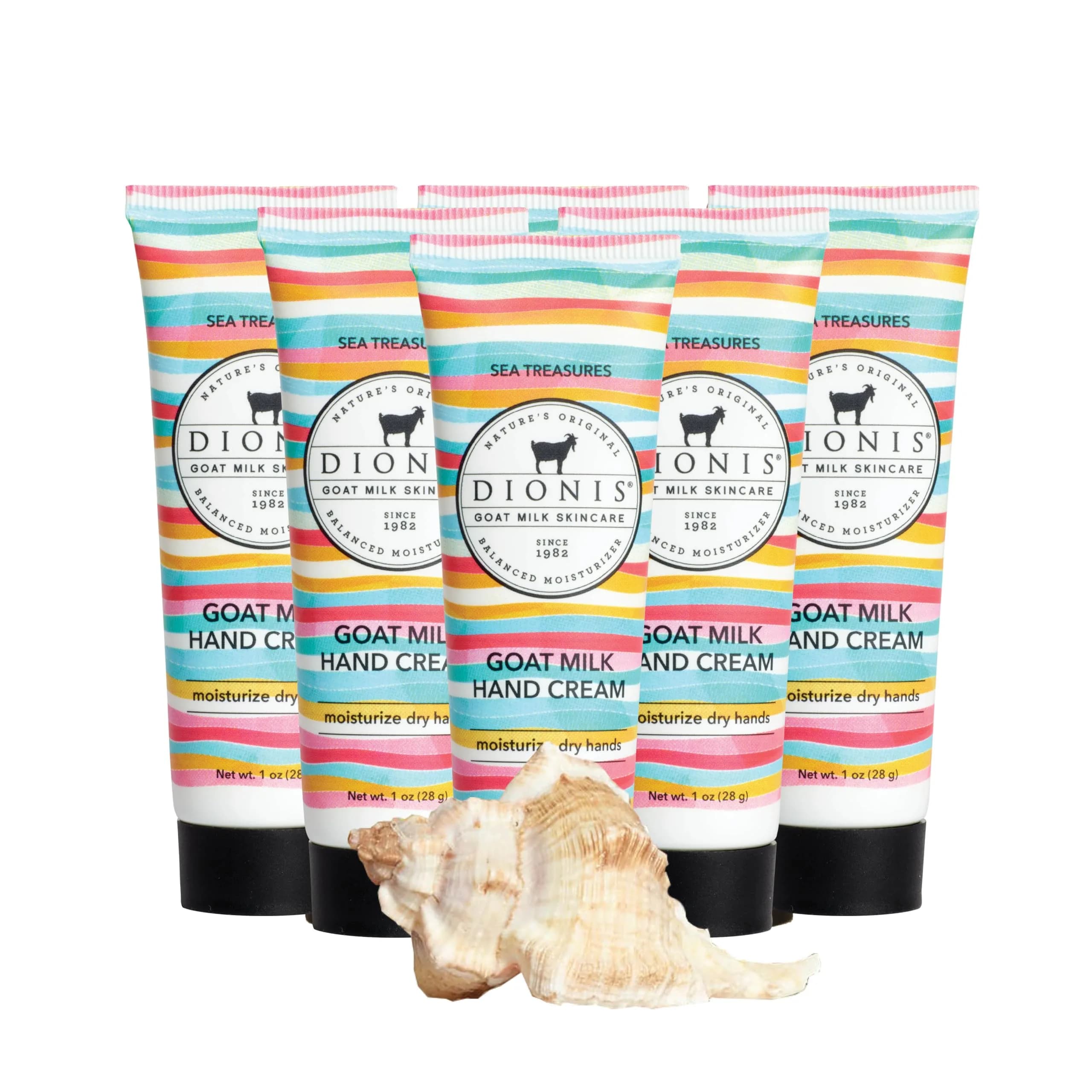 Dionis Goat Milk Hand Cream, Sea Treasures, 6 Pack | Deep Hydration for Dry Hands