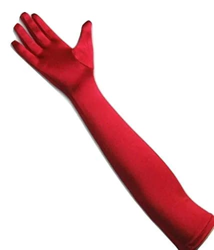 Tapp Collections Classic Adult Satin Gloves 22" Long Red | Elegant Opera Length for Formal Occasions thumbnail 1