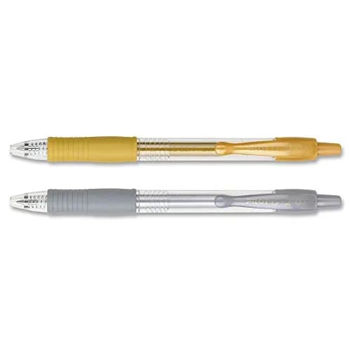 Pilot G2 Metallics Gel Roller Pens 0.7 mm | Gold & Silver Fine Point, Pack of 2 thumbnail 5