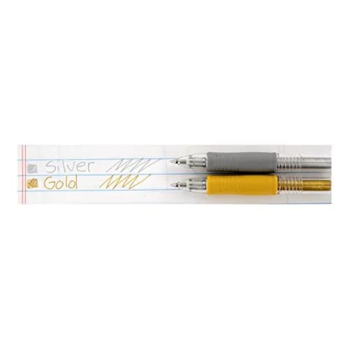 Pilot G2 Metallics Gel Roller Pens 0.7 mm | Gold & Silver Fine Point, Pack of 2 thumbnail 4