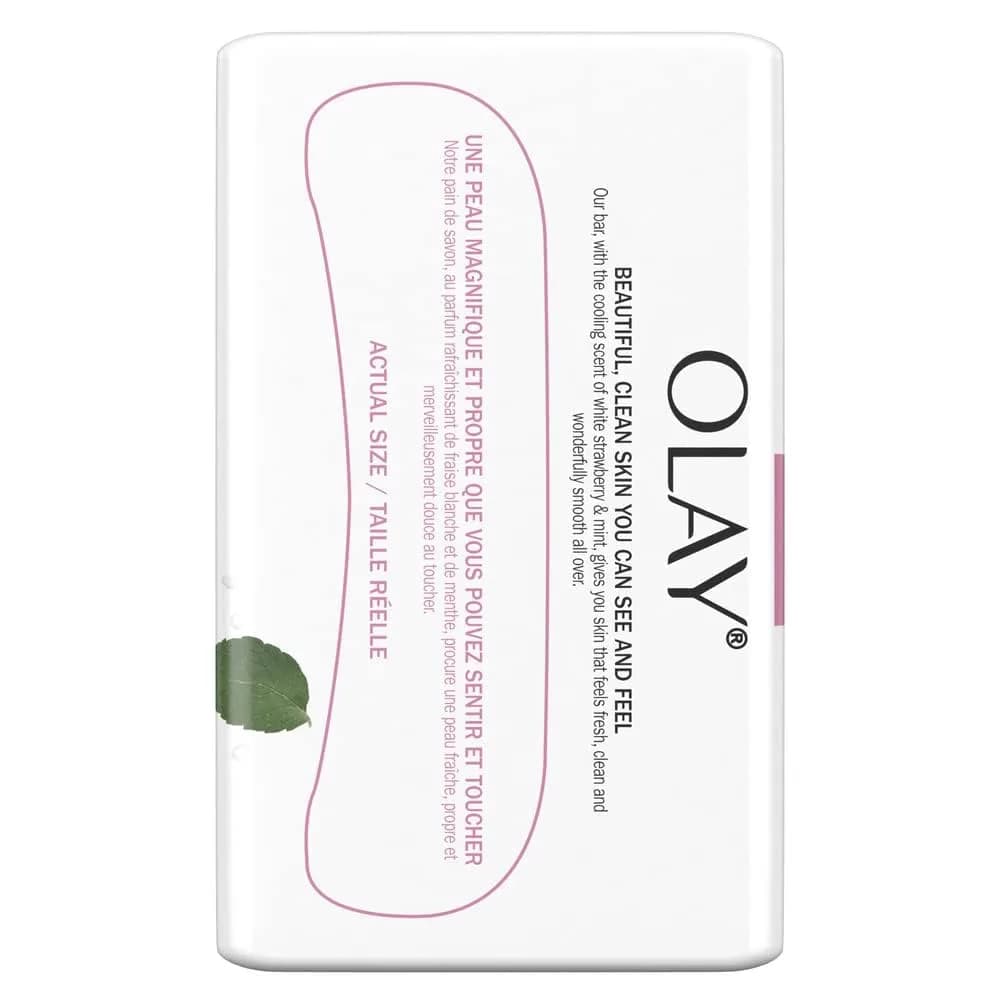 Olay Fresh Outlast Cooling White Strawberry & Mint Bar Soap 4-Pack | Hydrates Skin with 10x More Moisturizers - view 2