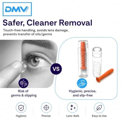 DMV Ultra Contact Lens Remover Tool Applicator Made in USA 3 Pack - Orange | Durable, Safe & Effective for Hard Lenses thumbnail 4