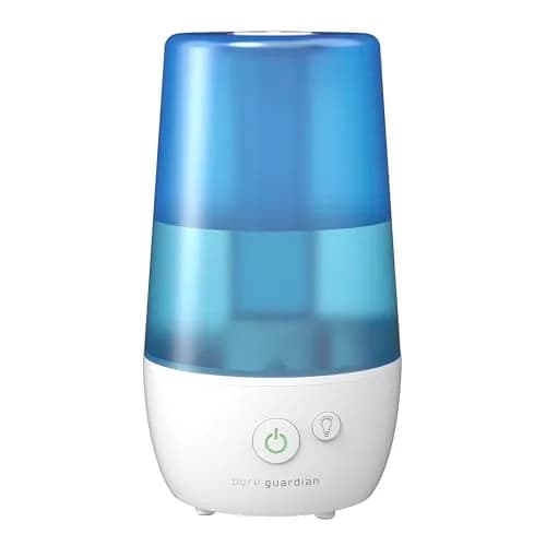 PureGuardian 1-Gallon Ultrasonic Cool Mist Humidifier with Essential Oil Tray | 70-Hour Run, 320 Sq Ft Coverage, Silver Clean Protection thumbnail 1