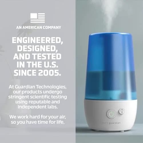 PureGuardian 1-Gallon Ultrasonic Cool Mist Humidifier with Essential Oil Tray | 70-Hour Run, 320 Sq Ft Coverage, Silver Clean Protection thumbnail 3