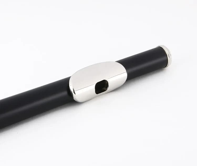 GLORY Closed Hole C Flute with Case, Tuning Rod & Gloves, Black/Silver | Brass & Woodwind Instrument thumbnail 3