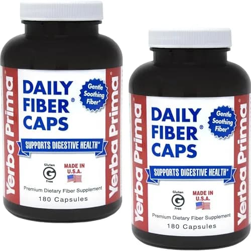 Yerba Prima Daily Fiber Formula 180 caps | Vegan, Non-GMO, Gluten-Free for Gut Health thumbnail 1