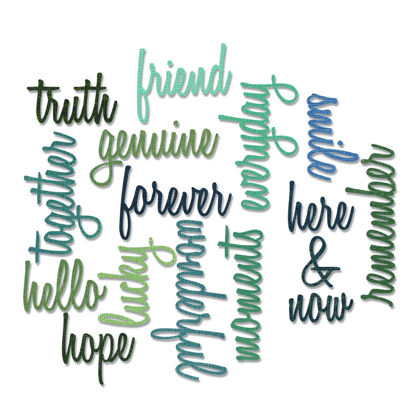 Sizzix Thinlits Die Set Friendship Words Script by Tim Holtz 16 Pack | Cut Intricate Designs from Paper & More - main product image