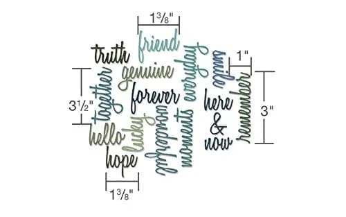 Sizzix Thinlits Die Set Friendship Words Script by Tim Holtz 16 Pack | Cut Intricate Designs from Paper & More thumbnail 5