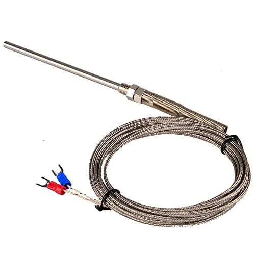 ZJIA K-Type Thermocouple Probe -100°C to 1250°C | 100mm Sensor with Spade Connector thumbnail 1
