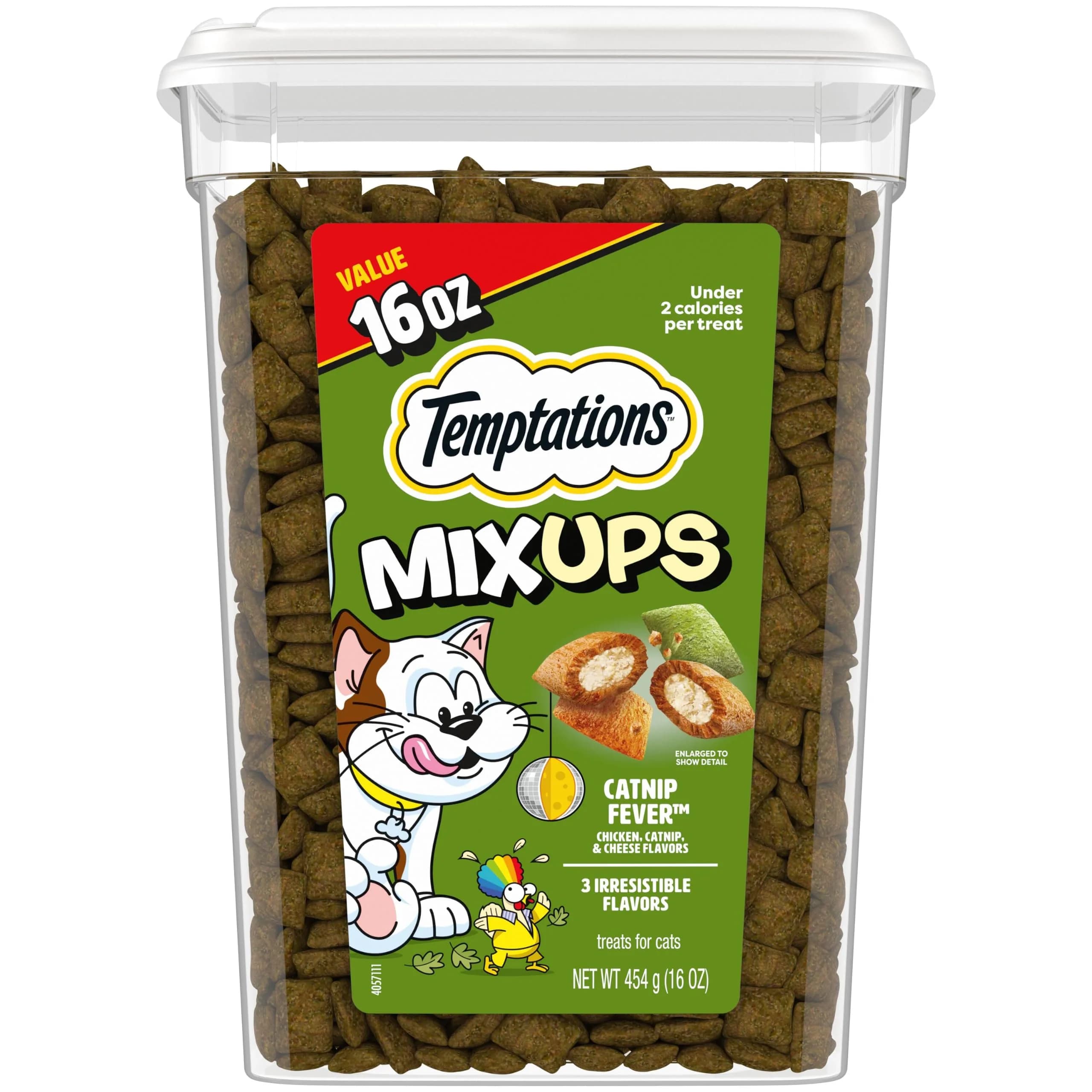 Temptations MixUps Catnip Fever Flavor Crunchy and Soft Cat Treats 454g (16 oz) | Dual Texture Catnip Treats