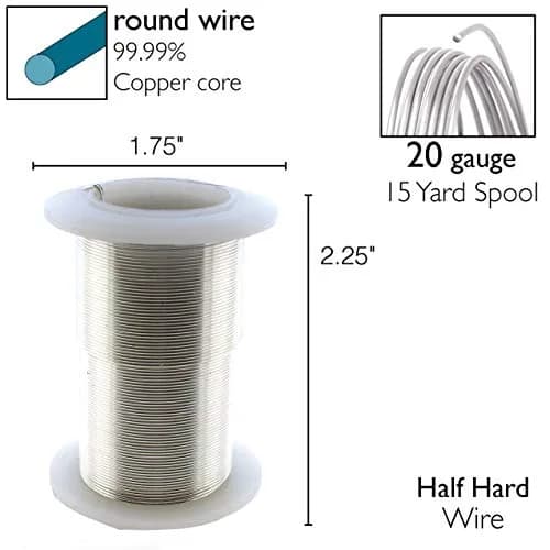 The Beadsmith Copper Jewelry Wire 20 Gauge Silver Color 13.72m (45 Ft) | Tarnish-Resistant for Crafts thumbnail 4