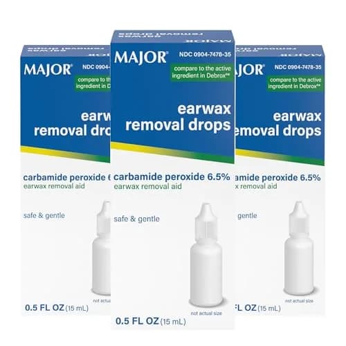 MAJOR Earwax Removal Drops with 6.5% Carbamide Peroxide | Gentle & Safe Earwax Softening for Adults & Kids 12+ thumbnail 1