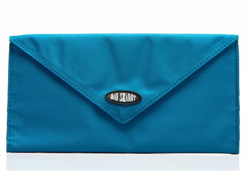Big Skinny Women's Slimvelope Tri-Fold Checkbook Wallet 16.89cm (7.5in) | Holds 40 Cards, Ocean Blue - main product image