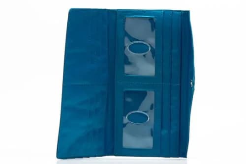 Big Skinny Women's Slimvelope Tri-Fold Checkbook Wallet 16.89cm (7.5in) | Holds 40 Cards, Ocean Blue thumbnail 3