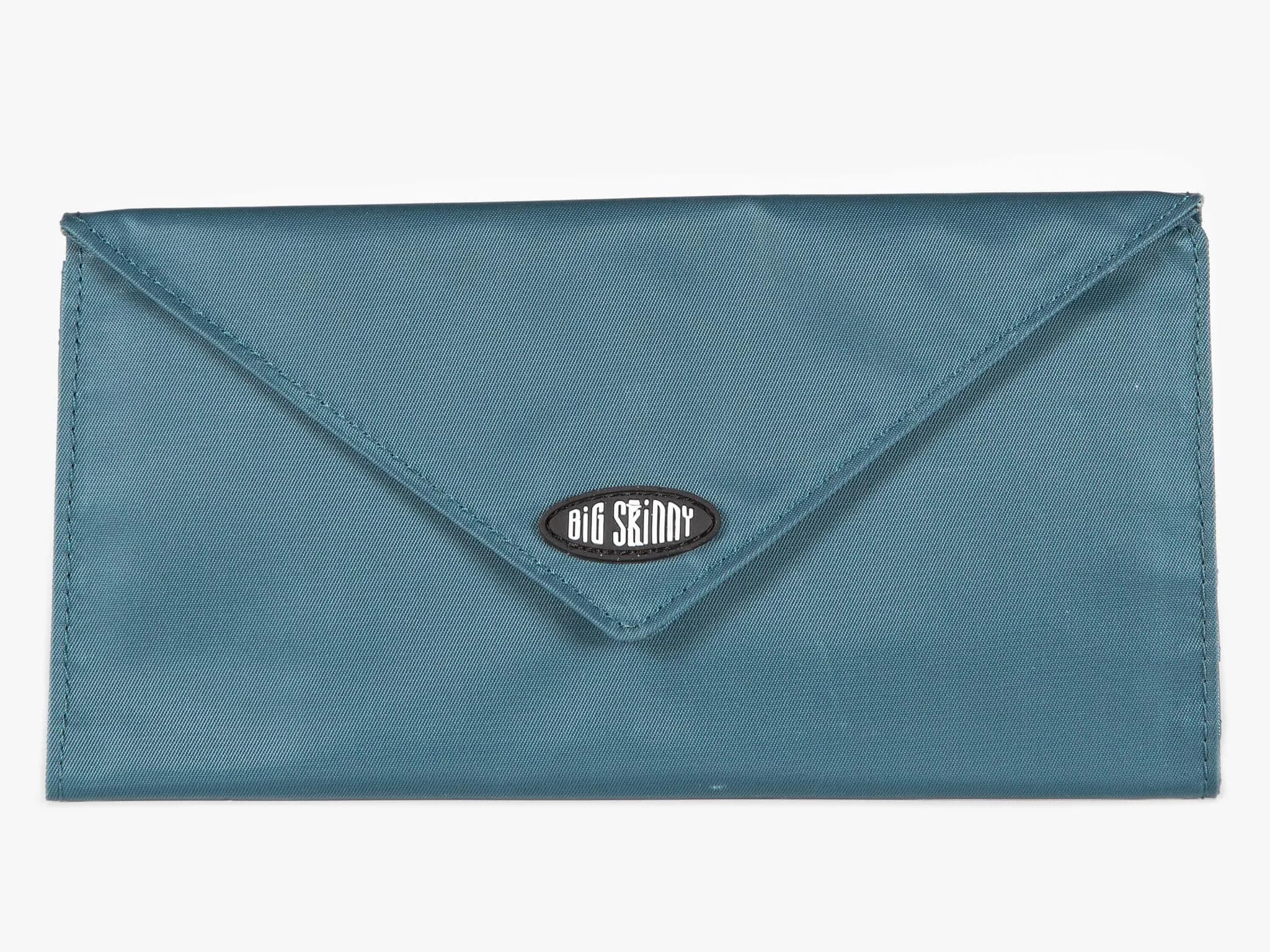 Big Skinny Women's Slimvelope Tri-Fold Checkbook Wallet Teal | Holds 40 Cards - main product image