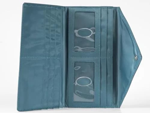 Big Skinny Women's Slimvelope Tri-Fold Checkbook Wallet Teal | Holds 40 Cards thumbnail 3