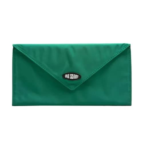 Big Skinny Women's Slimvelope Tri-Fold Checkbook Wallet Holds 40 Cards Verdant Green | Lightweight Nylon Microfiber — Verdant Green
