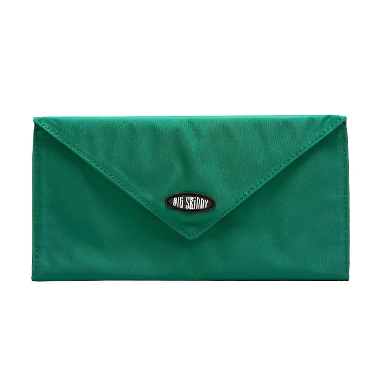 Big Skinny Women's Slimvelope Tri-Fold Checkbook Wallet Holds 40 Cards Verdant Green | Lightweight Nylon Microfiber