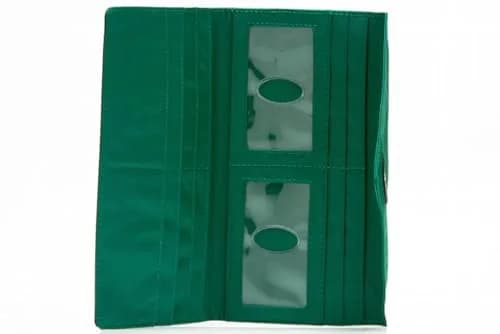 Big Skinny Women's Slimvelope Tri-Fold Checkbook Wallet Holds 40 Cards Verdant Green | Lightweight Nylon Microfiber thumbnail 3