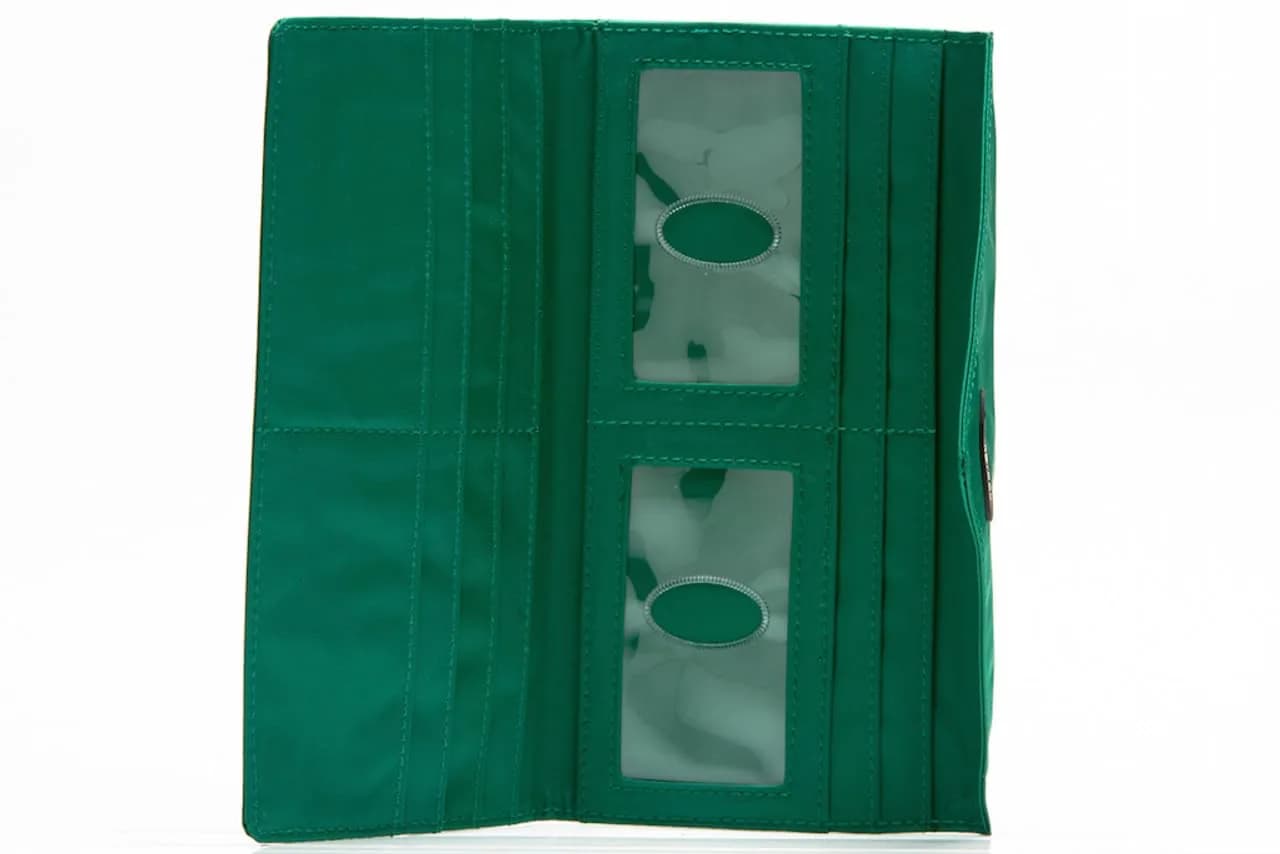 Big Skinny Women's Slimvelope Tri-Fold Checkbook Wallet Holds 40 Cards Verdant Green | Lightweight Nylon Microfiber - view 3