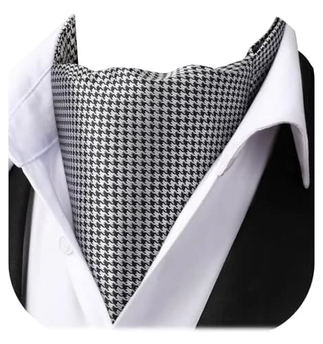 HISDERN Ascot Tie & Pocket Square Set 126cm (49.6") | Jacquard Woven Floral Paisley Polka Dot thumbnail 4