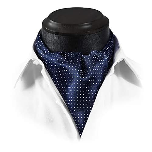 HISDERN Floral Paisley Polka Dot Jacquard Ascot Tie for Men, 126cm (49.6") | Formal Wedding Party Accessory thumbnail 4