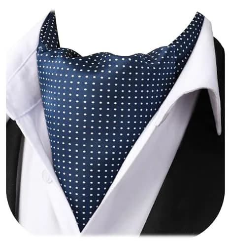 HISDERN Floral Paisley Polka Dot Jacquard Ascot Tie for Men, 126cm (49.6") | Formal Wedding Party Accessory thumbnail 1