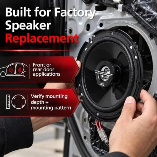 JVC CS-J620 300W 6.5" CS Series 2-Way Coaxial Car Speakers, Set of 2, Mica Cone & PEI Tweeter, Easy Install thumbnail 8