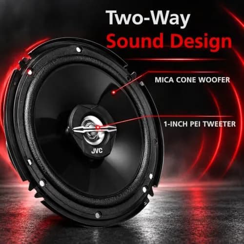 JVC CS-J620 300W 6.5" CS Series 2-Way Coaxial Car Speakers, Set of 2, Mica Cone & PEI Tweeter, Easy Install thumbnail 3