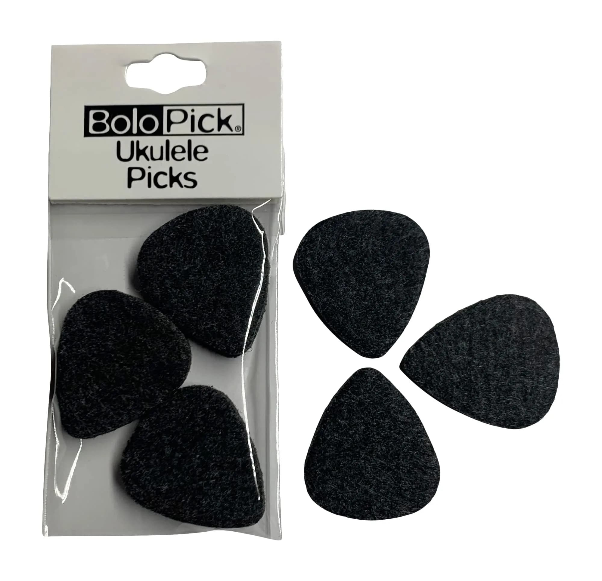 BoloPick Black Felt Ukulele Picks 3mm (0.12 inches) | Soft Strum & Precise Picking - main product image