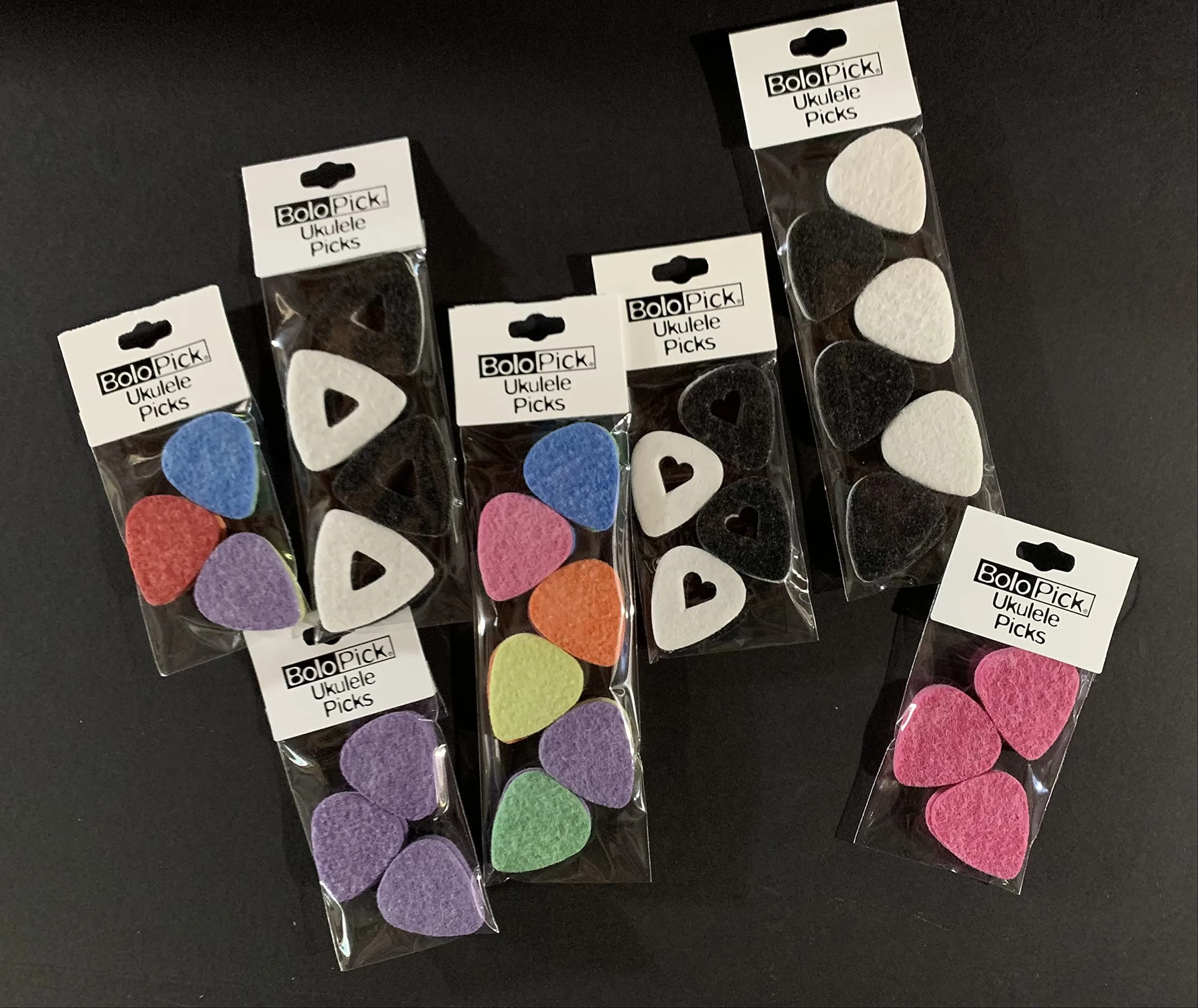BoloPick Black Felt Ukulele Picks 3mm (0.12 inches) | Soft Strum & Precise Picking - view 4